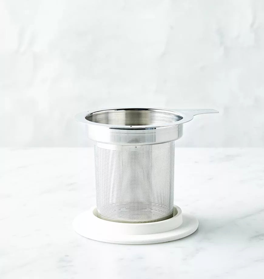 Stainless Steel Tea Infuser with White Lid