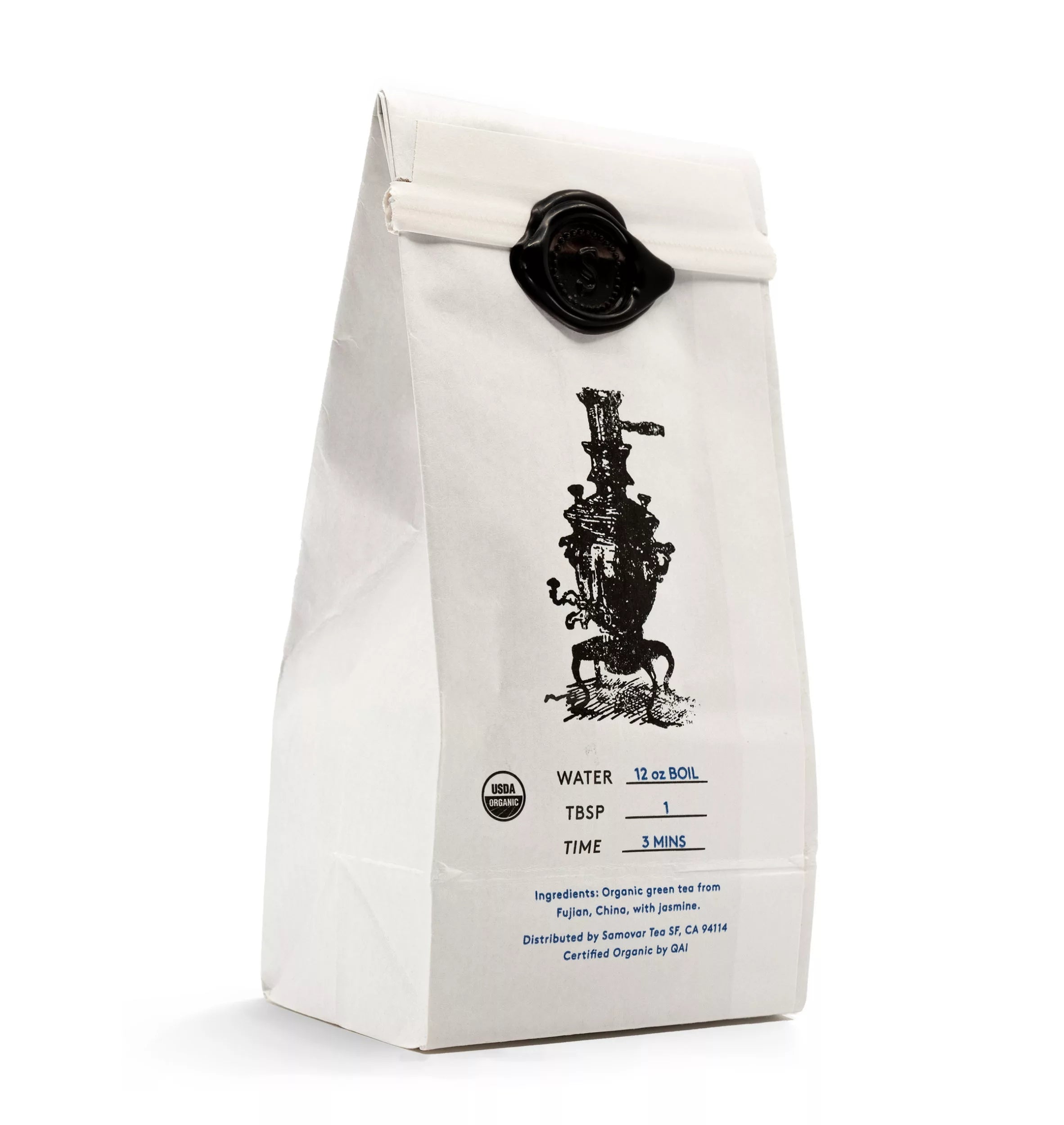 Jasmine Green Tea Bag Back - 0202JAGRBG